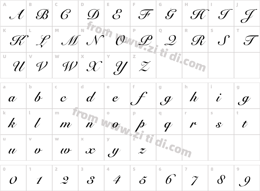 Catania字体字体映射图