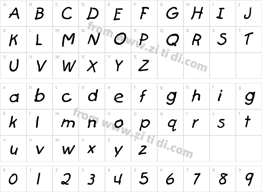 Catchup_Italic字体字体映射图