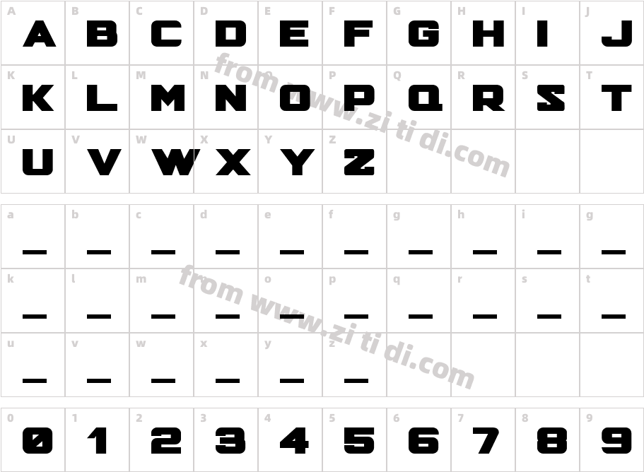 Hunter Squared字体字体映射图