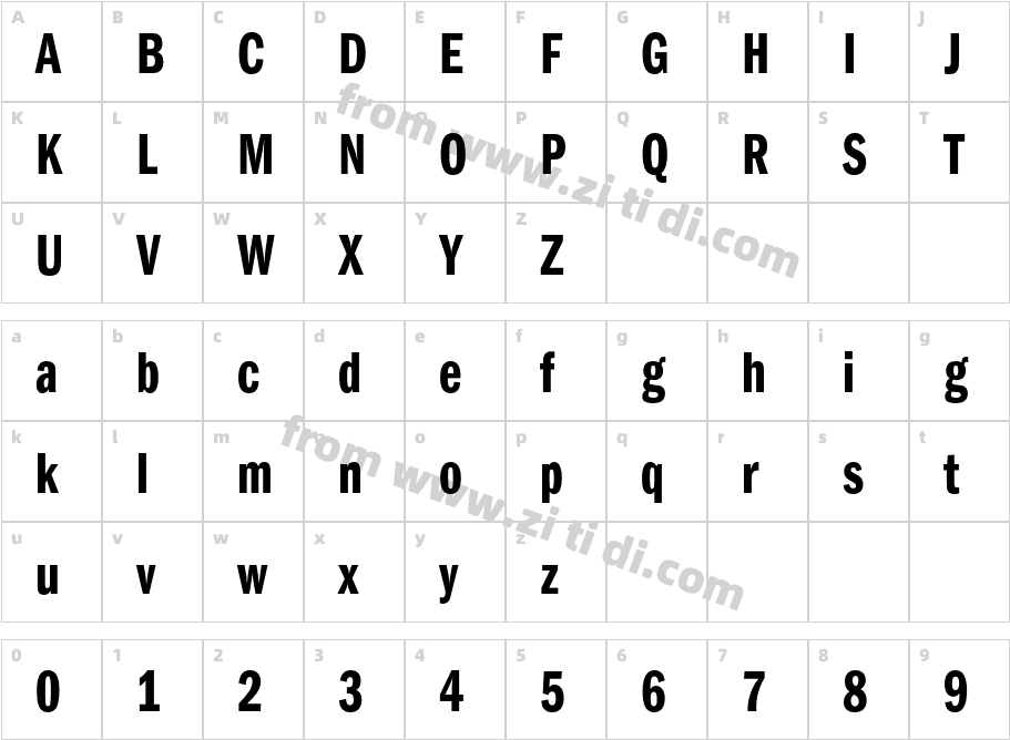 ITC-Franklin-Gothic-Std-Demi-Compressed_24618字体字体映射图