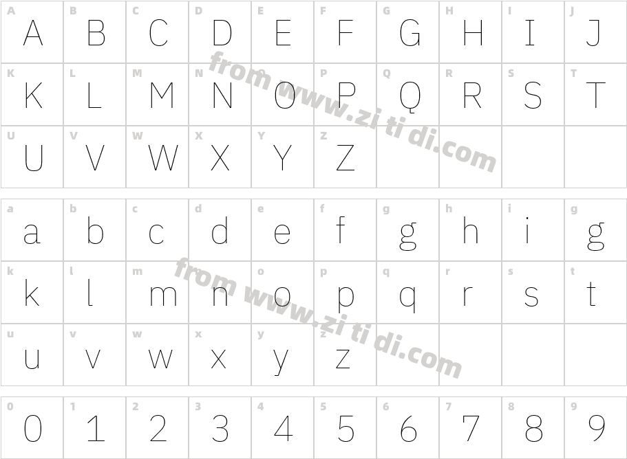 IBM Plex Sans Arabic Thin字体字体映射图