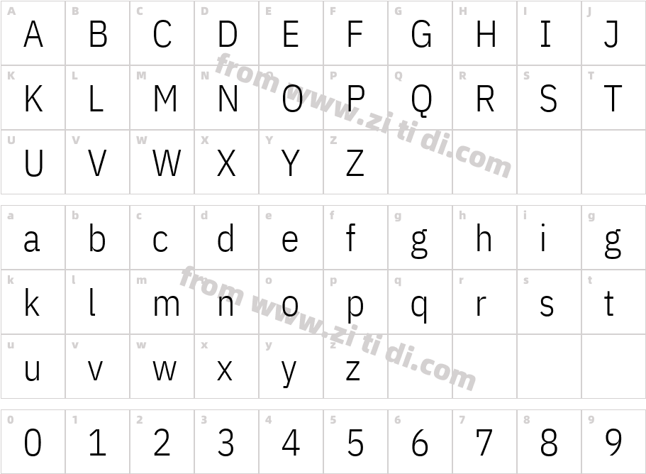 IBM Plex Sans Cond Light字体字体映射图