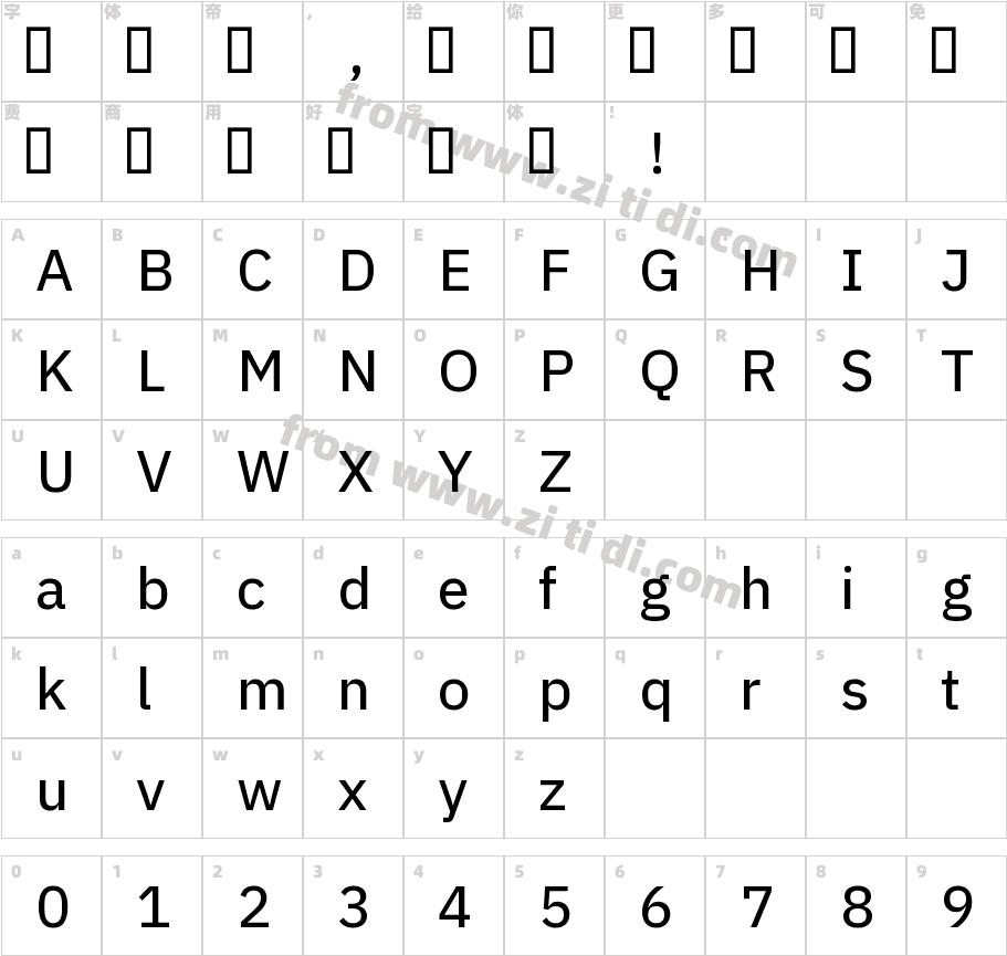 IBM Plex Sans KR Text字体字体映射图
