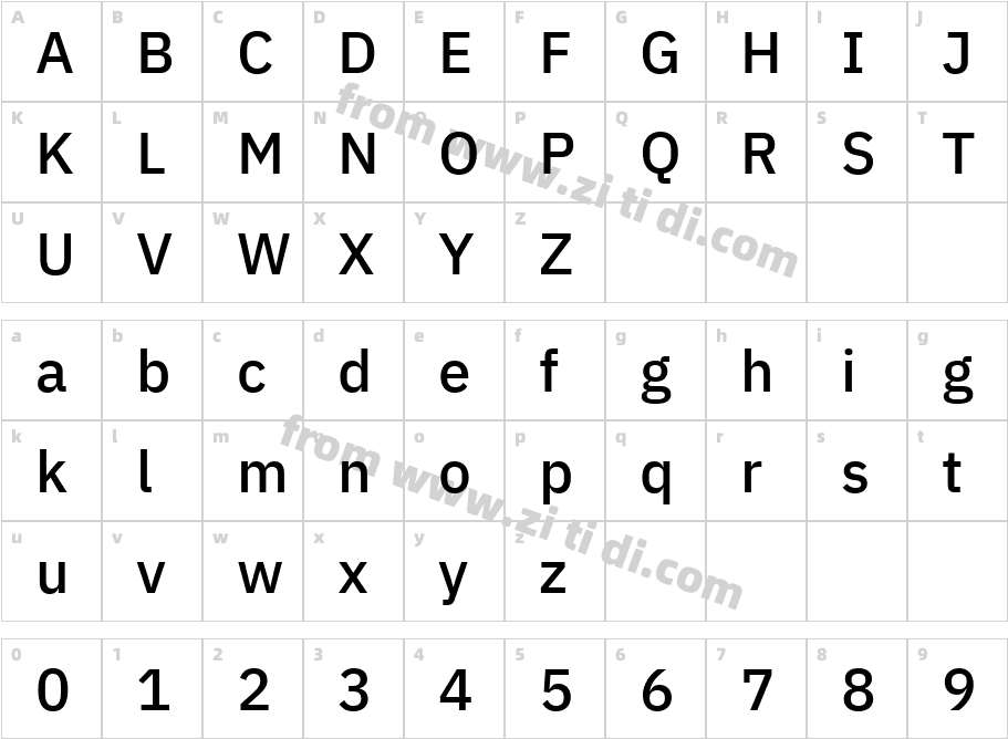 IBM Plex Sans Thai Medium字体字体映射图