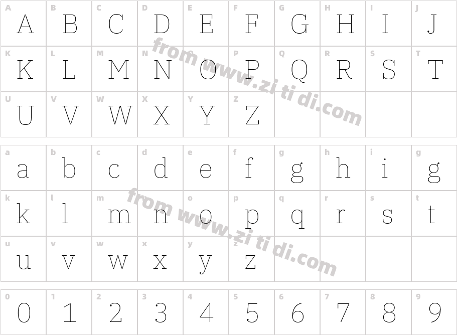 IBM Plex Serif Thin字体字体映射图