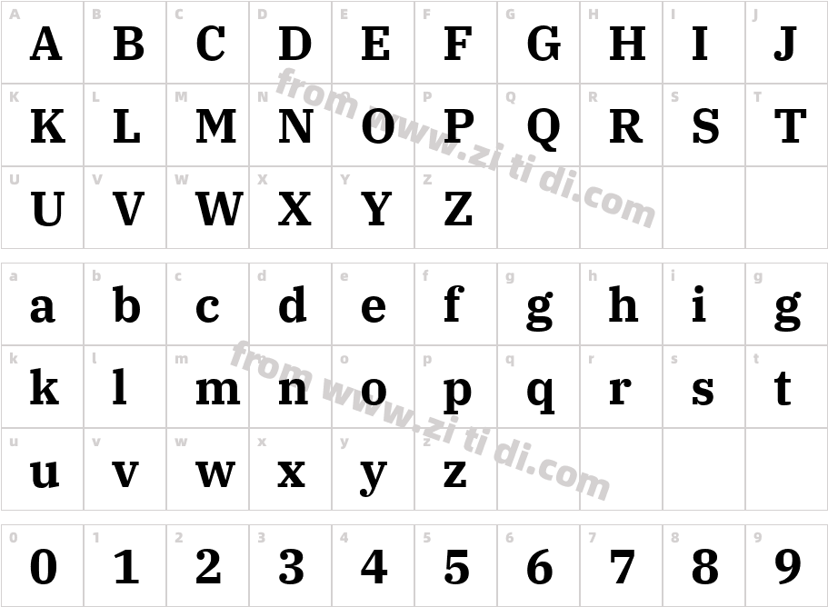 IBM Plex Serif字体字体映射图