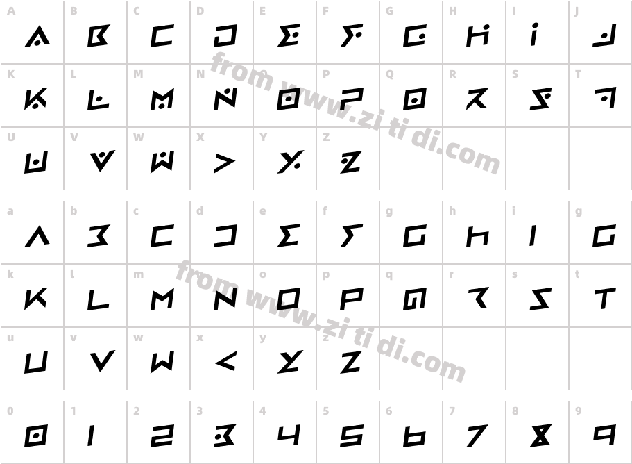 Iron Cobra Rotalic字体字体映射图