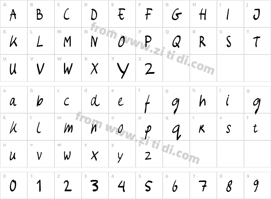 Jaap字体字体映射图