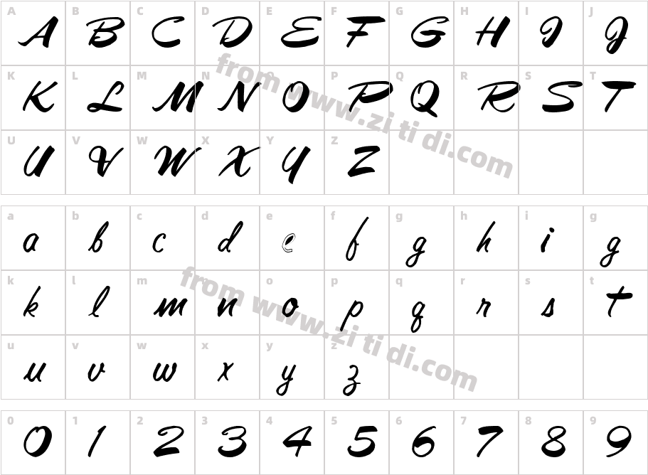 JesaBellFont72字体字体映射图