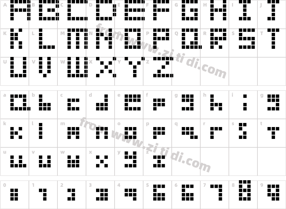 blocks字体字体映射图