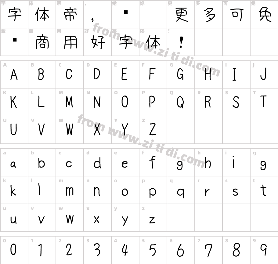 kiloji - P字体字体映射图