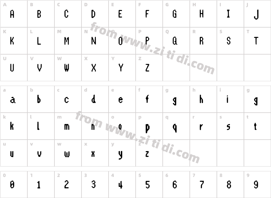 Digimon World Ds Regula Regular字体字体映射图
