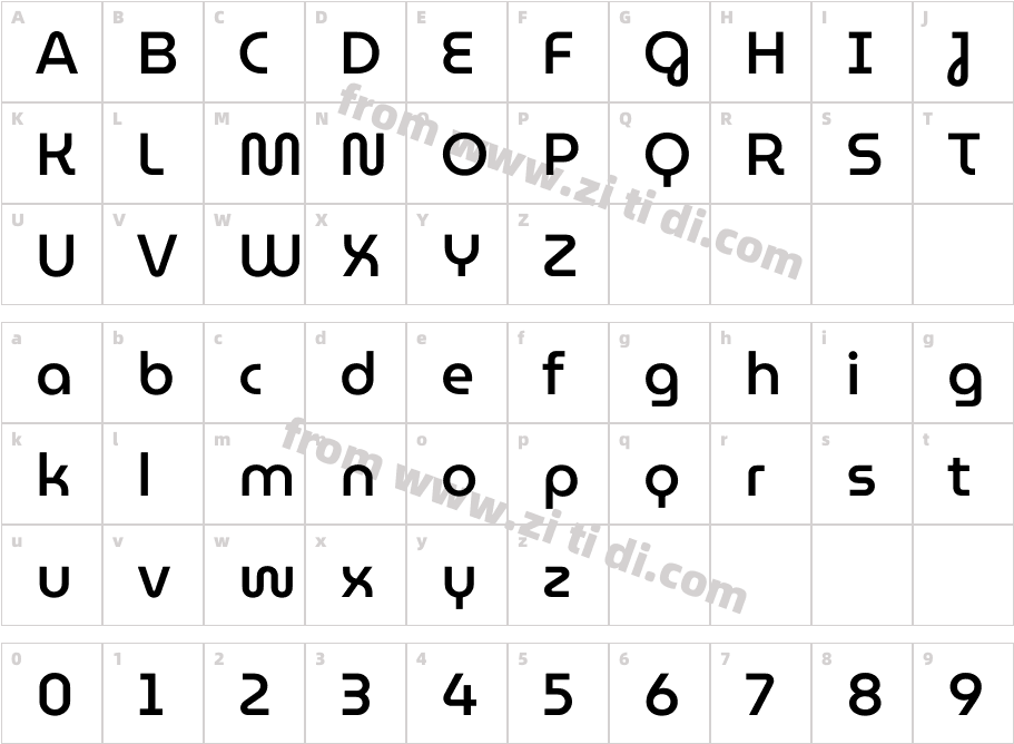 MuseoModerno Medium字体字体映射图