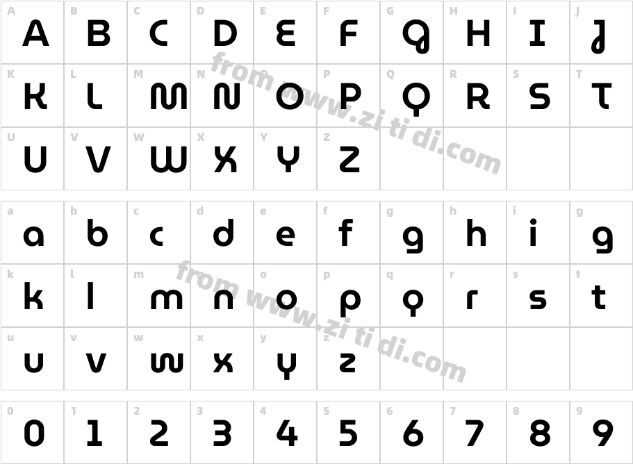 MuseoModerno SemiBold字体字体映射图