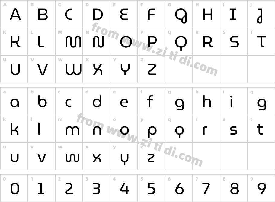 MuseoModerno-Regular字体字体映射图