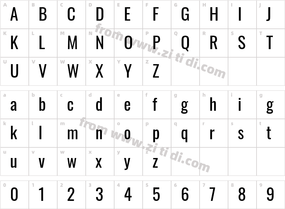 Oswald-Regular字体字体映射图