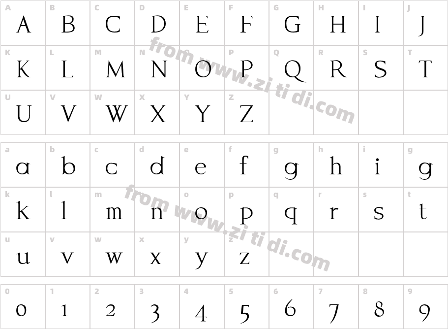 Hanchan Serif字体字体映射图