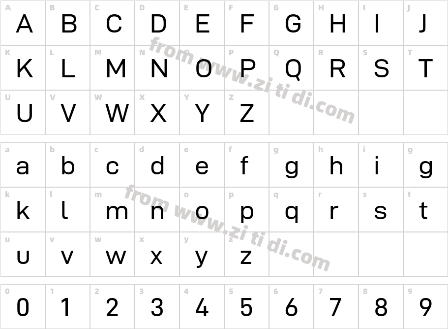 D-DINExp字体字体映射图