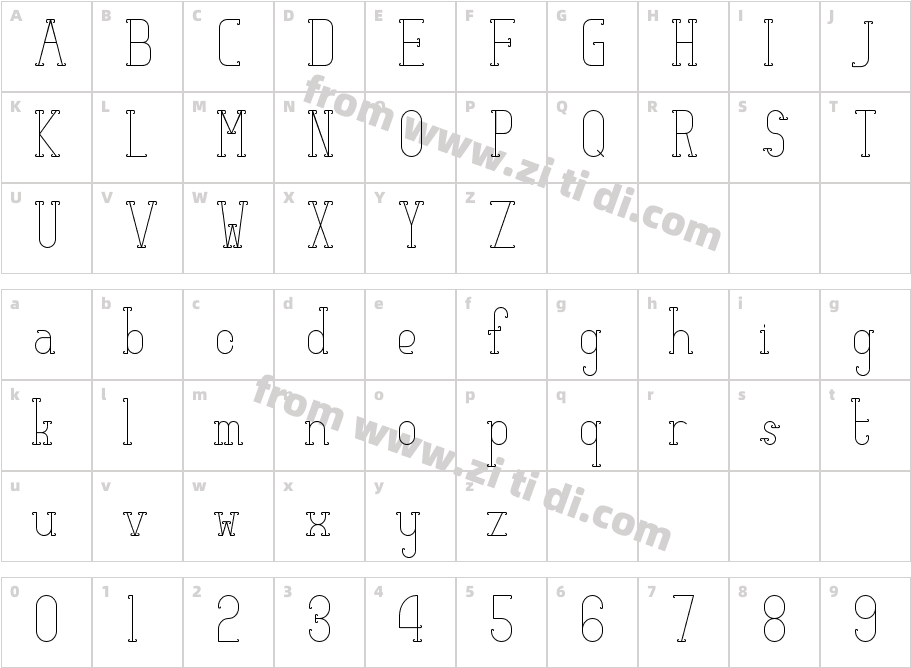 Jiye spiral字体字体映射图