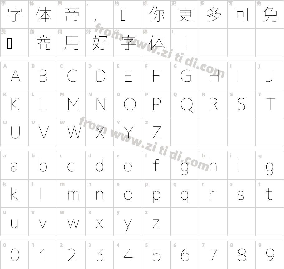 Rounded-L Mgen+ 1p thin字体字体映射图