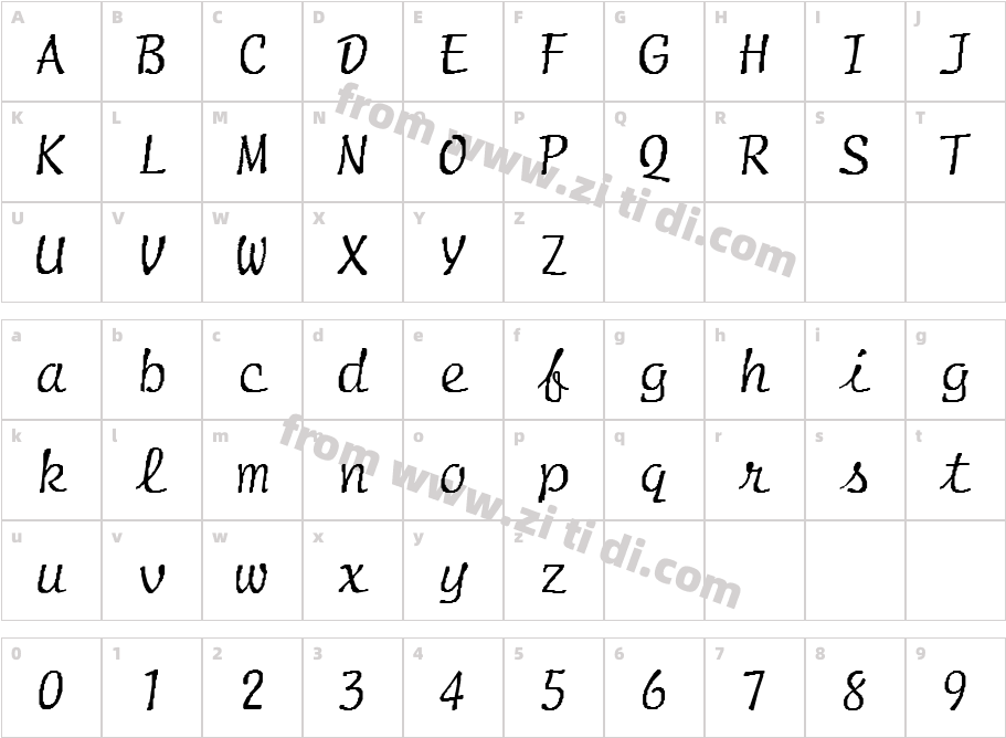 SULTAN Regular字体字体映射图