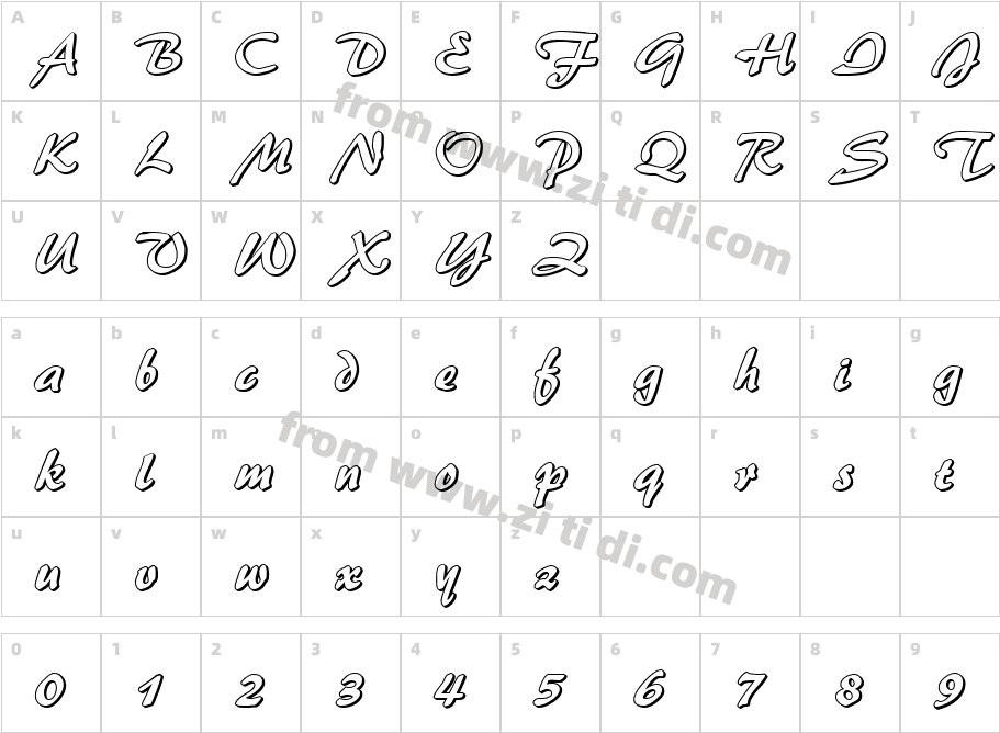 0028-Regular字体字体映射图