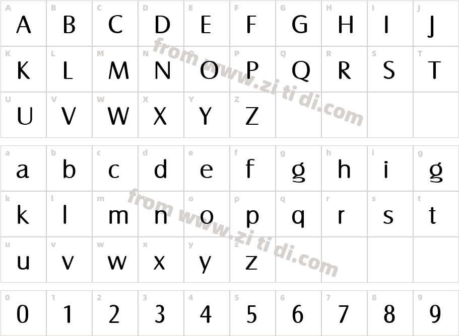 0030-Regular字体字体映射图
