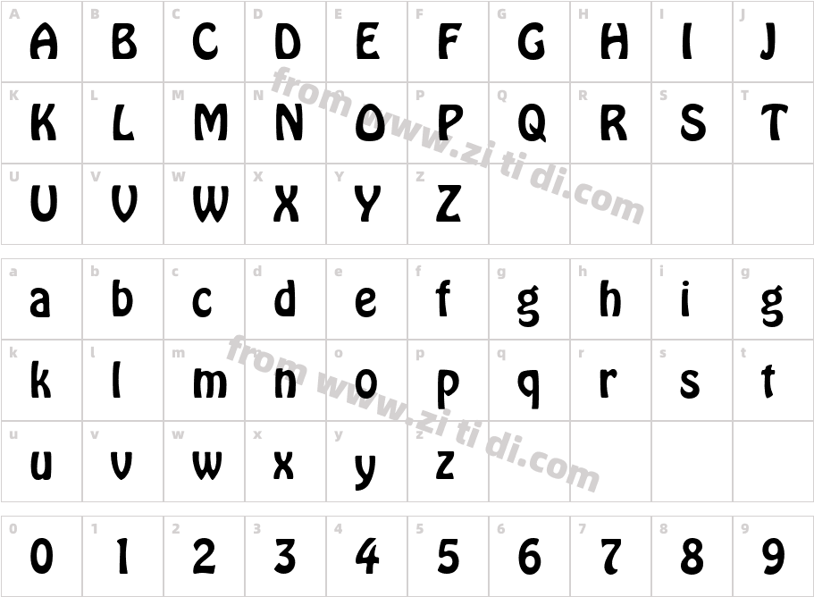 0034-Regular字体字体映射图