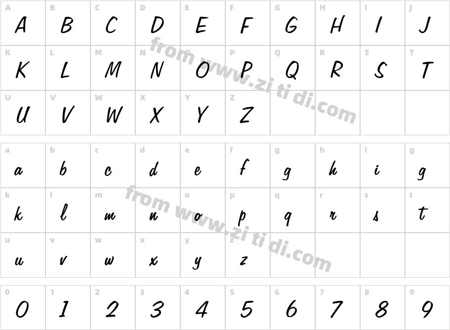 0036-Regular字体字体映射图