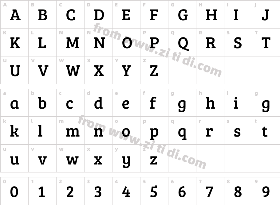 Bree Serif字体字体映射图