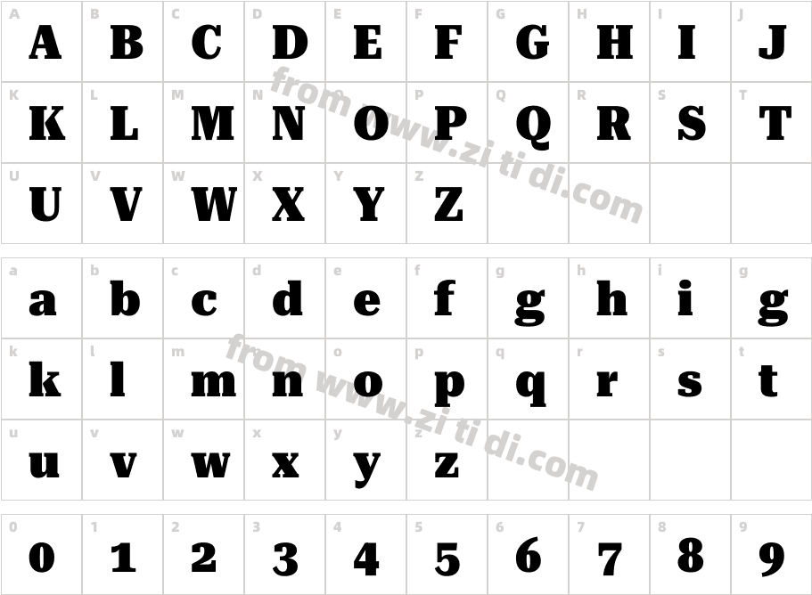 Roboto Serif 36pt SemiCondensed字体字体映射图
