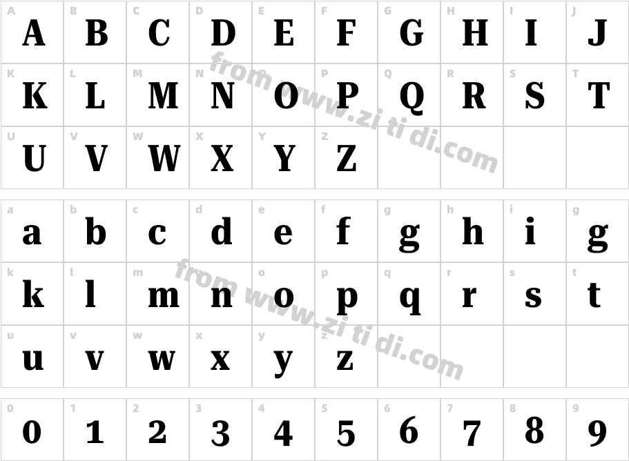 Roboto Serif 72pt Condensed字体字体映射图