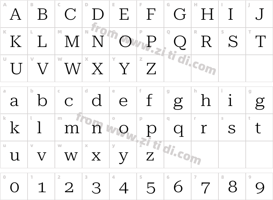Roboto Serif 72pt Expanded Ligh字体字体映射图