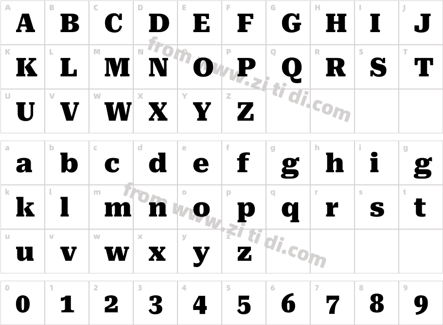 Roboto Serif Black字体字体映射图