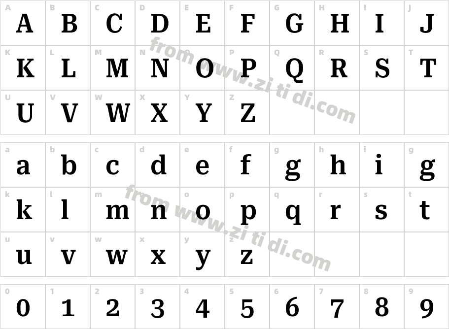 Roboto Serif Condensed SemiBold字体字体映射图