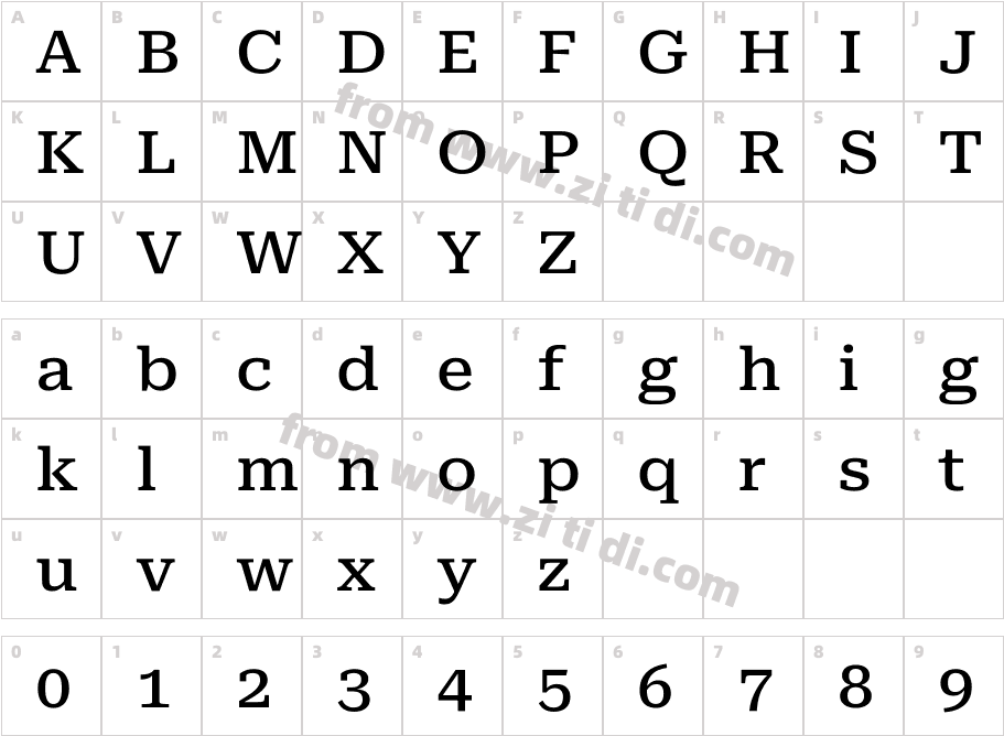 Roboto Serif Expanded Medium字体字体映射图