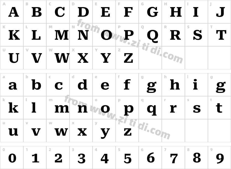 Roboto Serif Expanded字体字体映射图