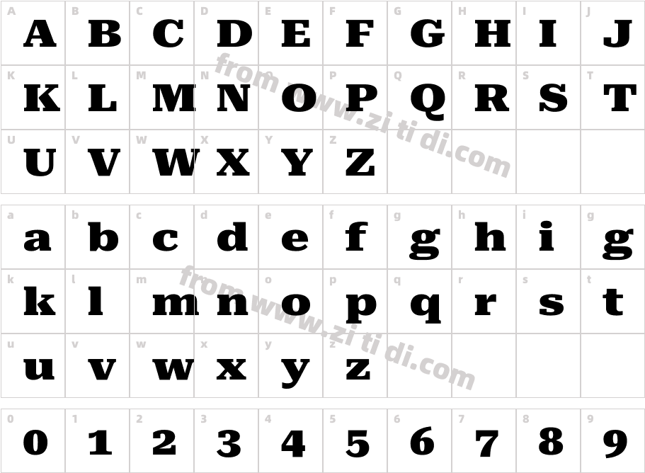 Roboto Serif ExtraExpanded Blac字体字体映射图
