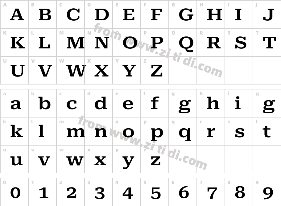 Roboto Serif ExtraExpanded Semi字体字体映射图