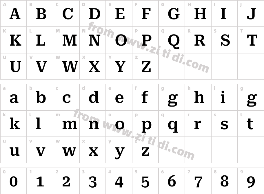 Roboto Serif SemiBold字体字体映射图