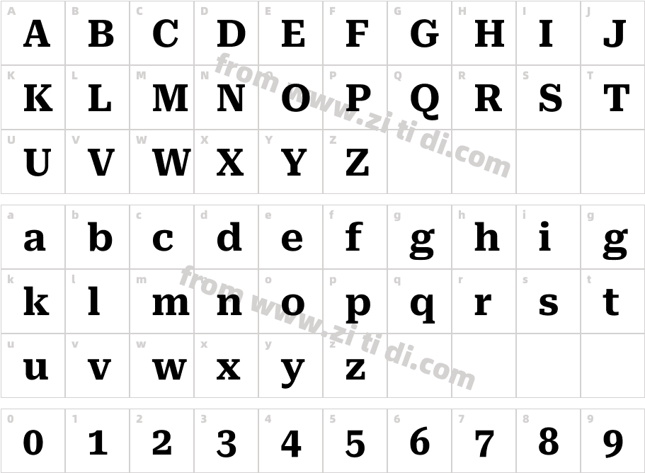 Roboto Serif字体字体映射图