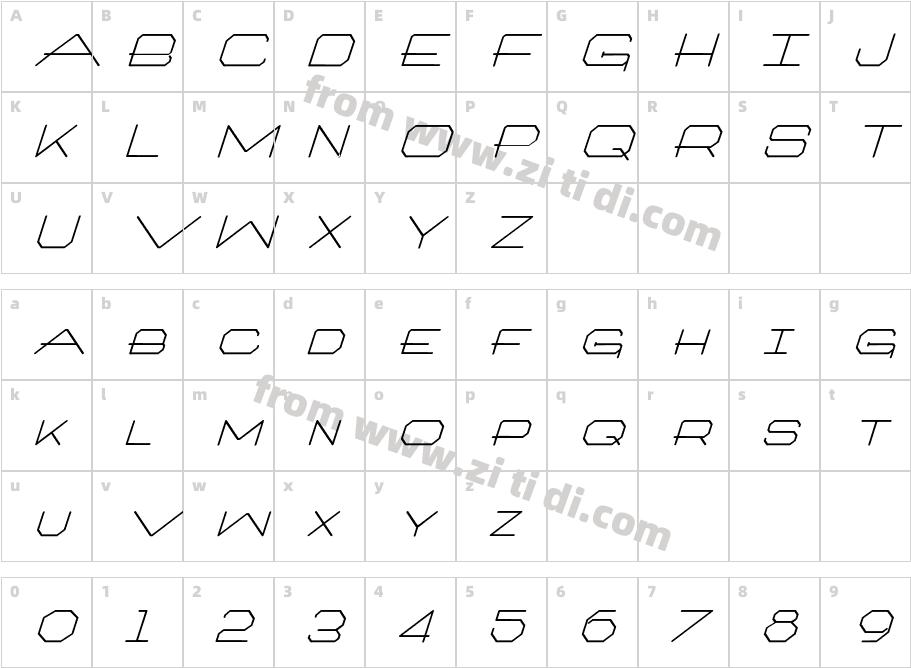 Architext-Itali字体字体映射图
