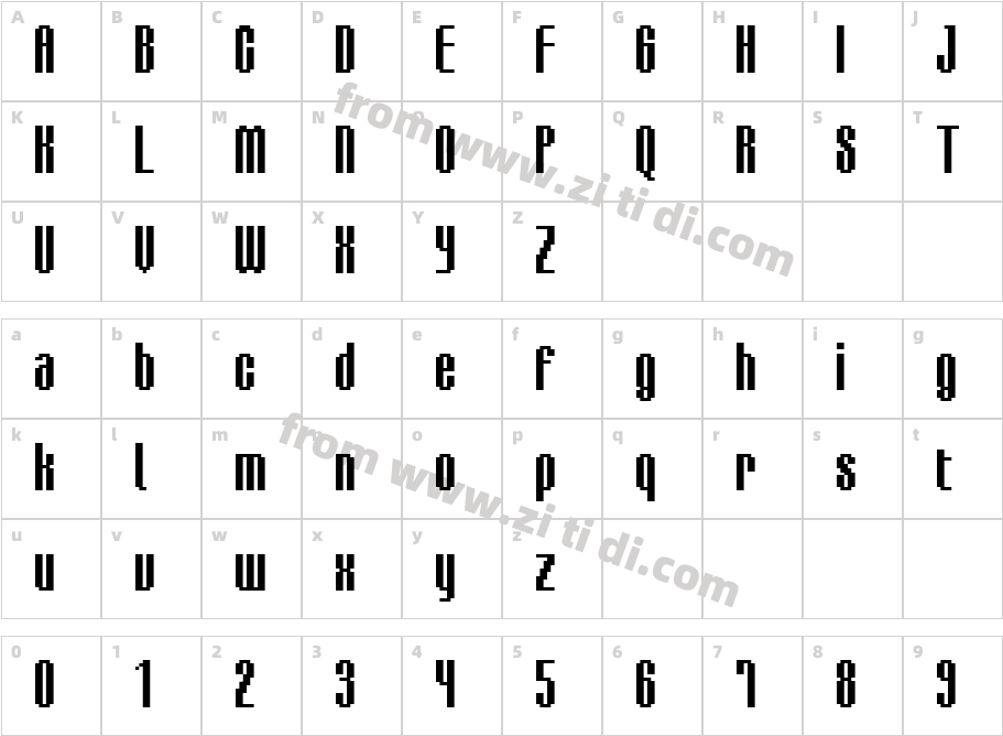 BMdelicoA16字体字体映射图