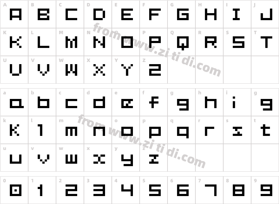 BMplainA7字体字体映射图