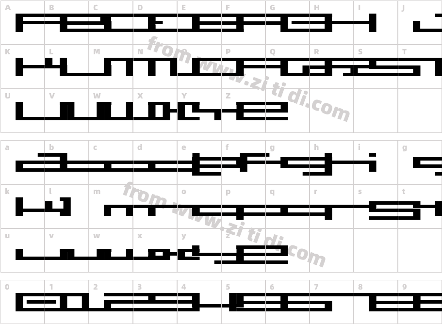 BMpressA7字体字体映射图