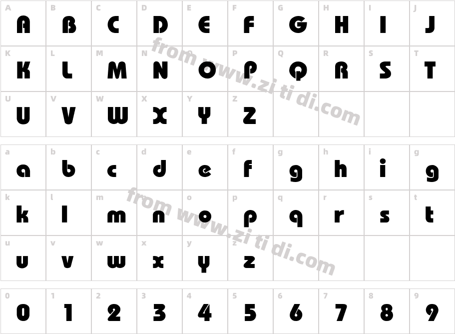 Bauhaus-Heavy-Bold字体字体映射图