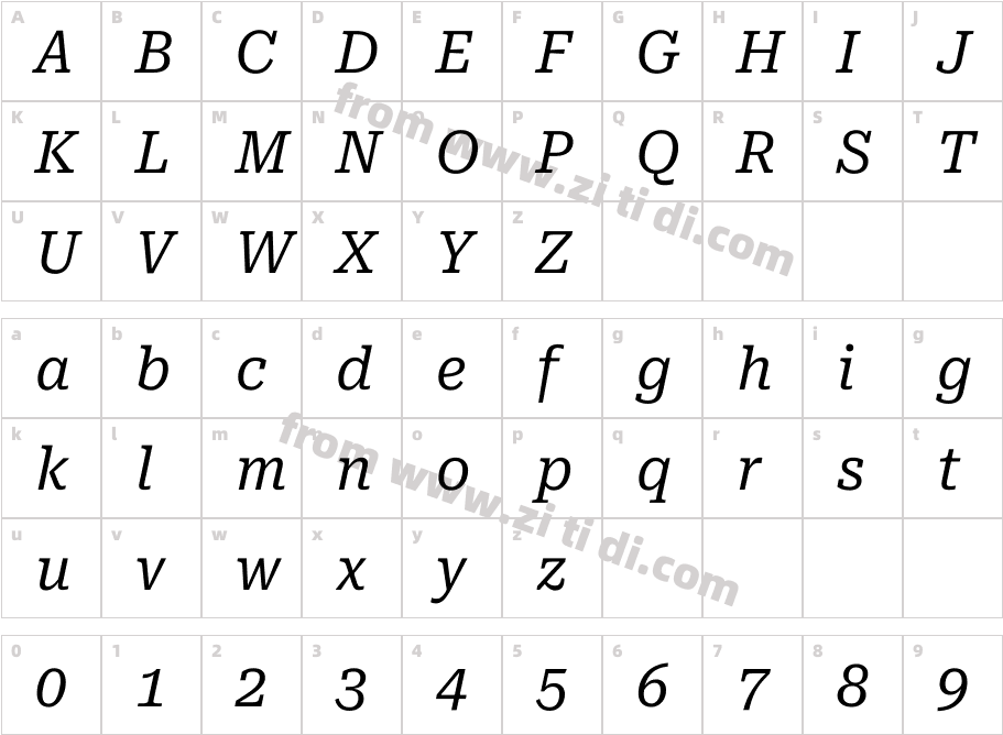 RobotoSerif_SemiCondensed-Italic字体字体映射图