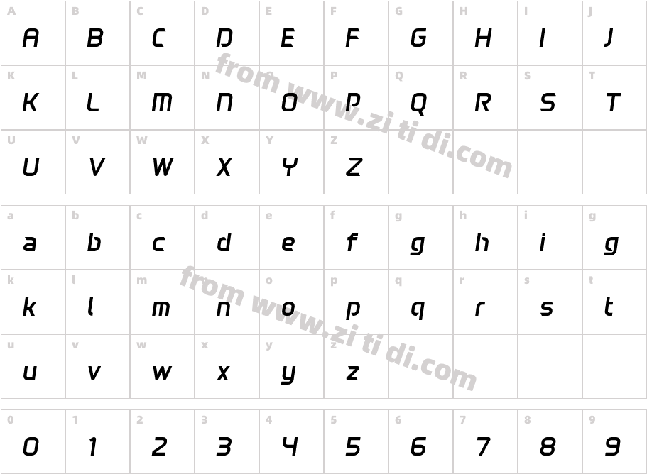 Nereus Italic Bold字体字体映射图