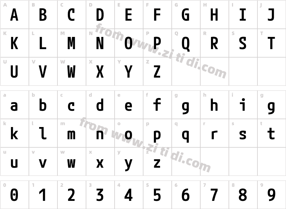 M PLUS Code Latin 50 SemiBold字体字体映射图