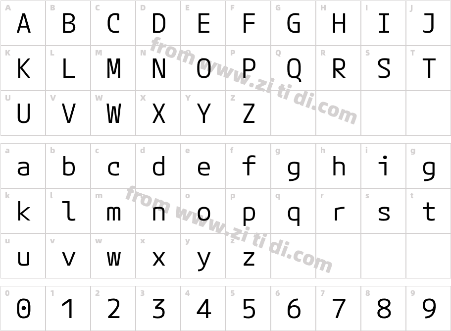 MplusCodeLatin60-Regular字体字体映射图